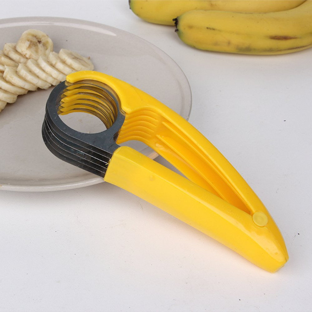 Kitchen Gadget Banana Slicer Fruit Knife Veggie Hotdog Cucumber Cutter