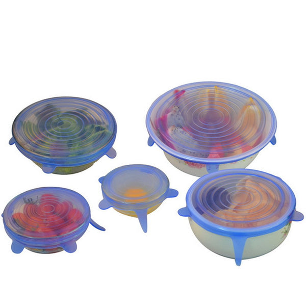 6Pcs Silicone Stretch Lids Universal